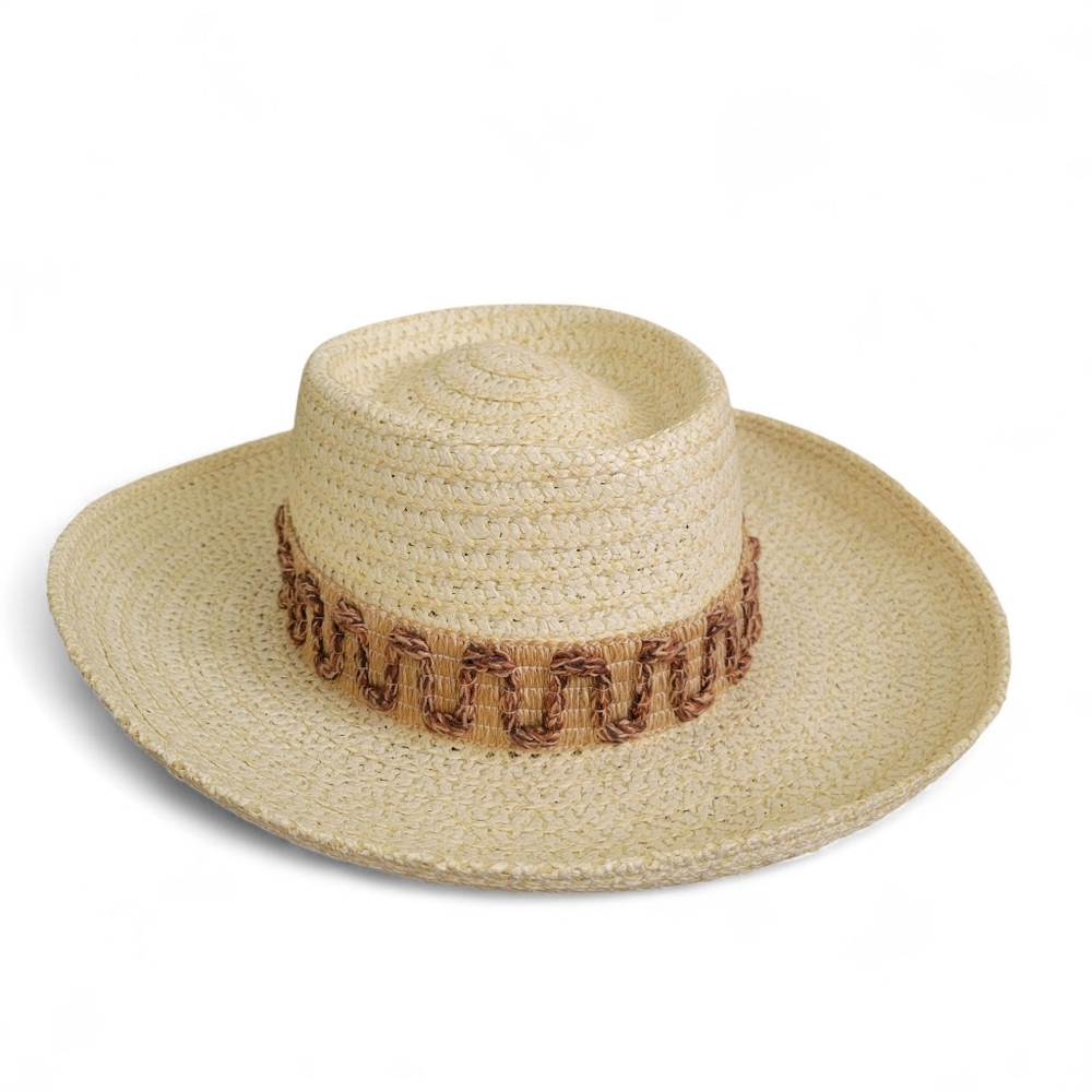 True Vintage Dorfman Pacific Tan Straw Cowboy / Beach / Sun Hat